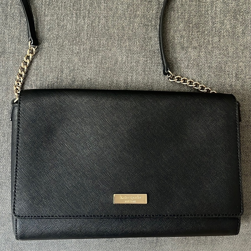 Kate Spade classic black spacious cross body bag